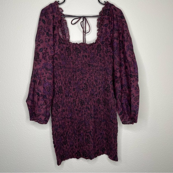Free People Smock it to Me Long Sleeve Mini Dress - Picture 2 of 6